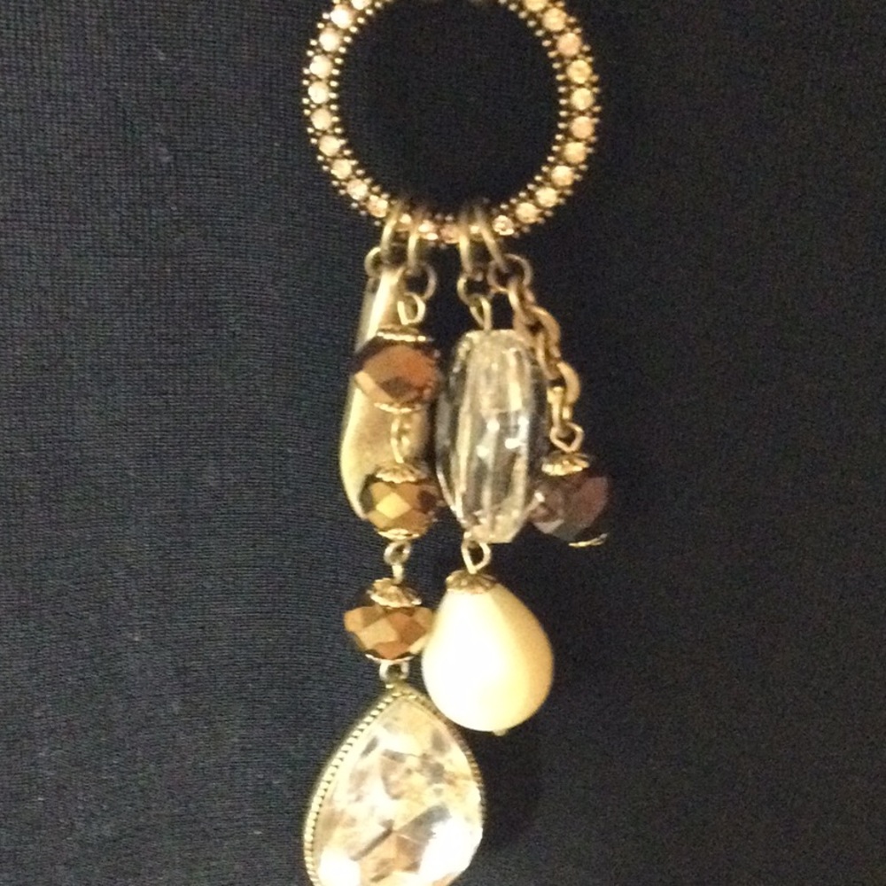 Chicos long gold charm necklace